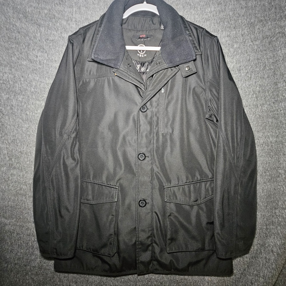 Tumi T-Tech Jacket Men's Medium M Insulated Black Double Layer Travel Zip Snap